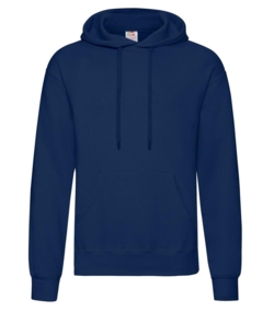 Fruit of the Loom Hoodie Navy med lille logo på bryst